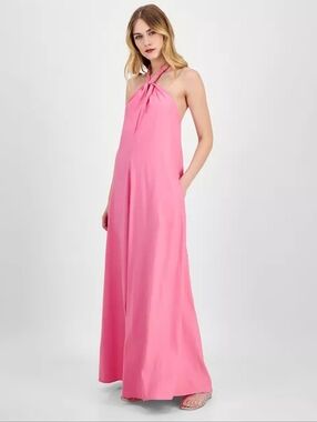 New!I.N.C. International Concepts Y2K Women's Braided-Neck Maxi Dress Large